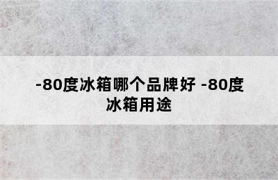 -80度冰箱哪个品牌好 -80度冰箱用途